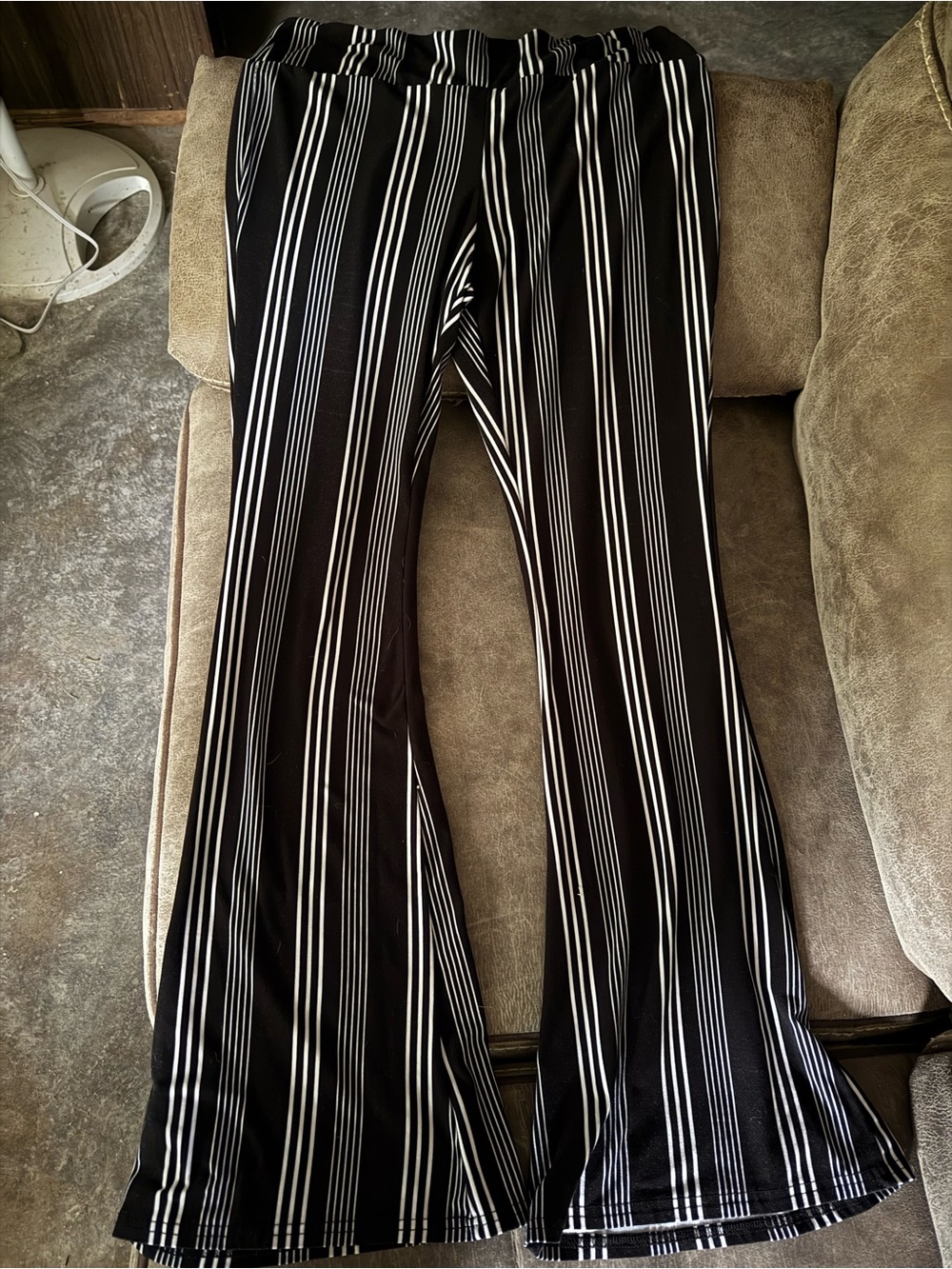 Black & White Striped Flare Leggings